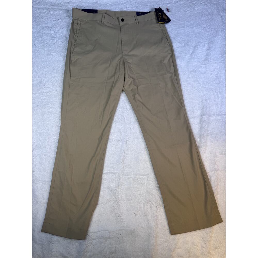 NWT POLO Ralph Lauren Performance Flat Front Chino Pants Khaki Men's Size 34x30